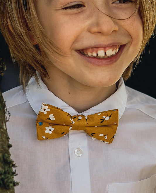 Noeud Papillon Liberty Jaune Enfant en Coton «Gaspard»