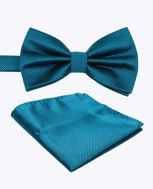 Noeud Papillon + Pochette de Costume Bleu n°6 Homme en Polyester «Martin»