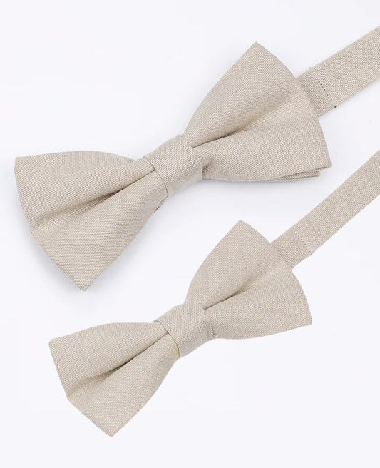 Noeuds Papillon Beige Père & Fils en Coton «Edgard»