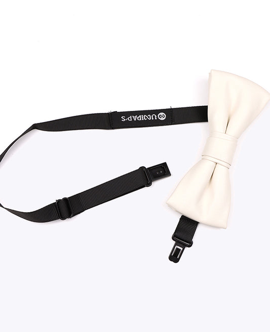 Noeud Papillon Blanc Homme en Cuir «Achille»