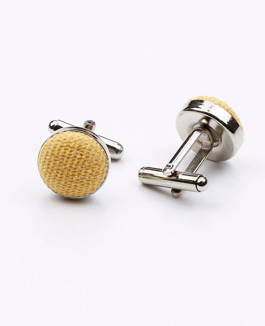 Boutons de Manchette Jaune n°1 en Effet Velours | Simon - Unipap's