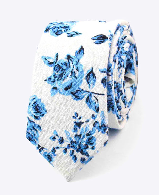 Cravate Liberty Blanc n°10 Homme en Coton