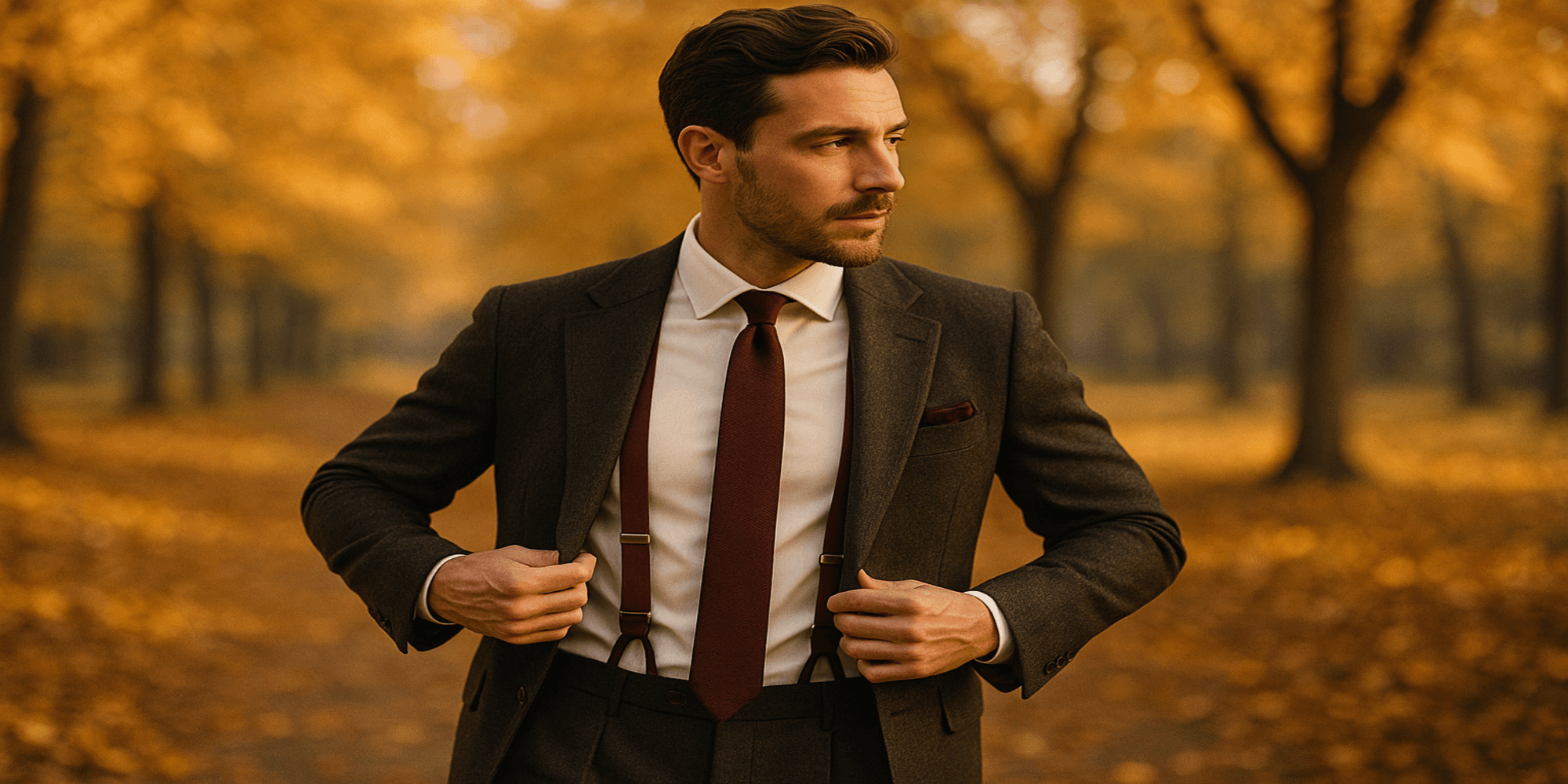 Pourquoi choisir des bretelles pour sublimer un costume élégant en automne ? Obrázek