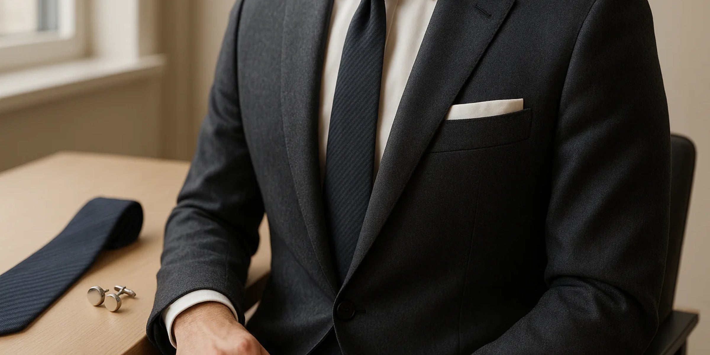 Comment choisir une pochette de costume pour un look homme élégant au bureau ? Obrázek