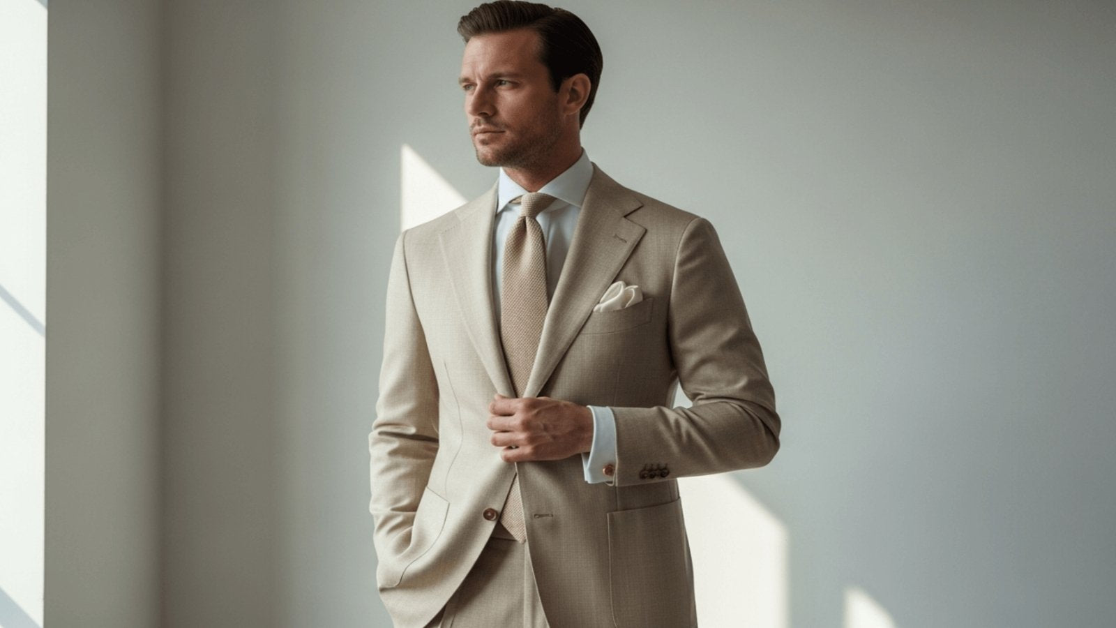 Quelle cravate porter avec un costume beige ? Obrázek