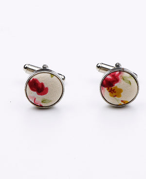 Manžetové knoflíčky Liberty bílé č. 4 z bavlny «Charles»