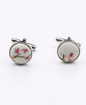 Manžetové knoflíčky Liberty Bílé č.7 z bavlny | Charles - Unipap's