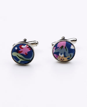 Manžetové knoflíčky Liberty Modré č.11 z bavlny | Gaspard - Unipap's