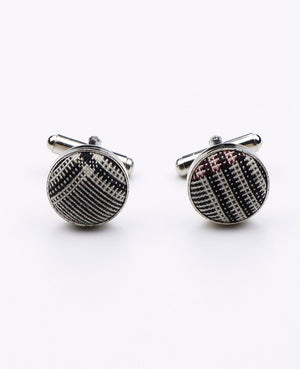Manžetové knoflíčky Tartan Šedé č.3 v Bavlně | Marcel - Unipap's