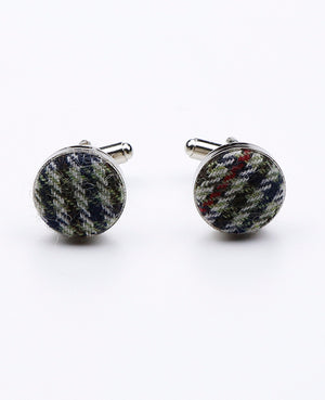 Manžetové knoflíčky Tartan Šedé č. 9 z Vlny | Nobert - Unipap's