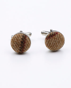 Manžetové knoflíčky Tartan Hnědé č. 1 z Vlny | Nobert - Unipap's