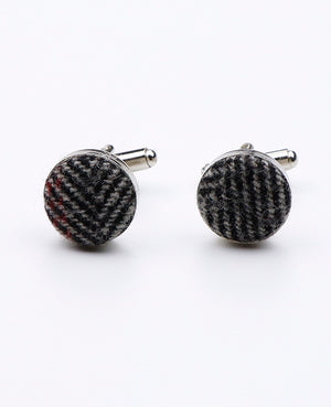 Boutons de Manchette Tartan Gris n°2 en Laine | Norbert - Unipap's