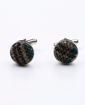 Manžetové Knoflíčky Tartan Šedé č. 5 ve Vlně | Norbert - Unipap's