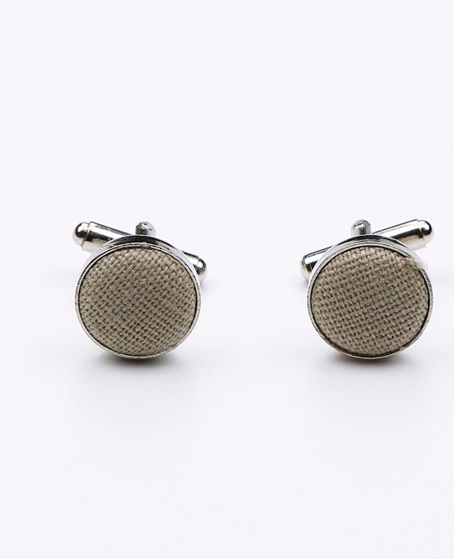 Manžetové knoflíčky béžové č. 2 z lnu | Basile - Unipap's