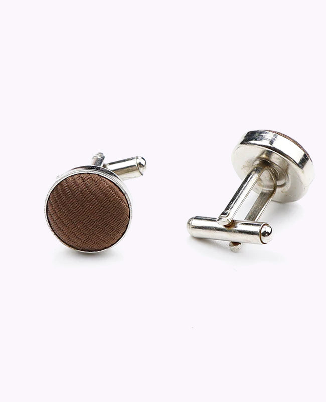 Boutons de Manchette Marron en Polyester «Lucien»