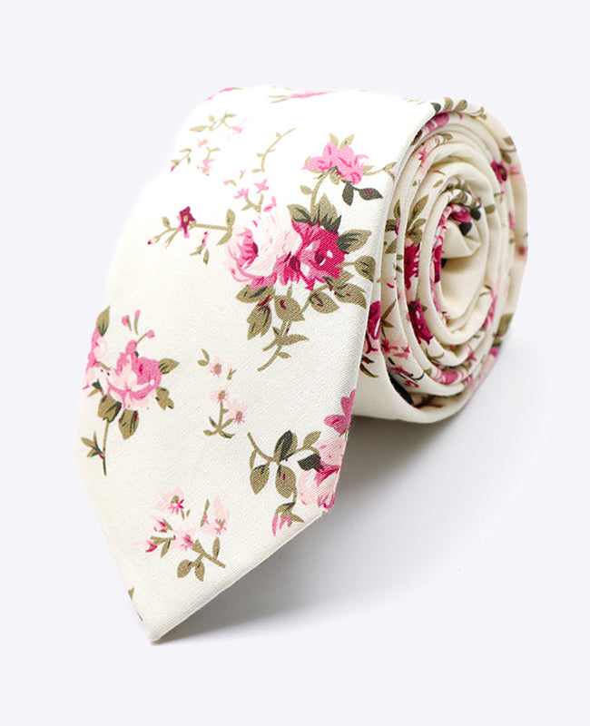 Kravata Liberty Bílá č. 7 Pánská z Bavlny «Charles»