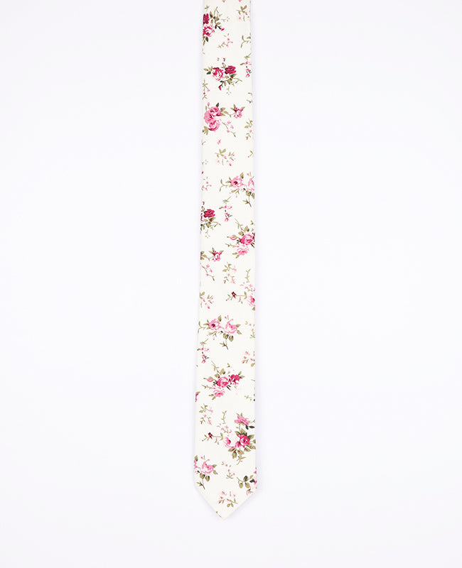 Kravata Liberty Bílá č.7 pro muže z bavlny | Charles - Unipap's