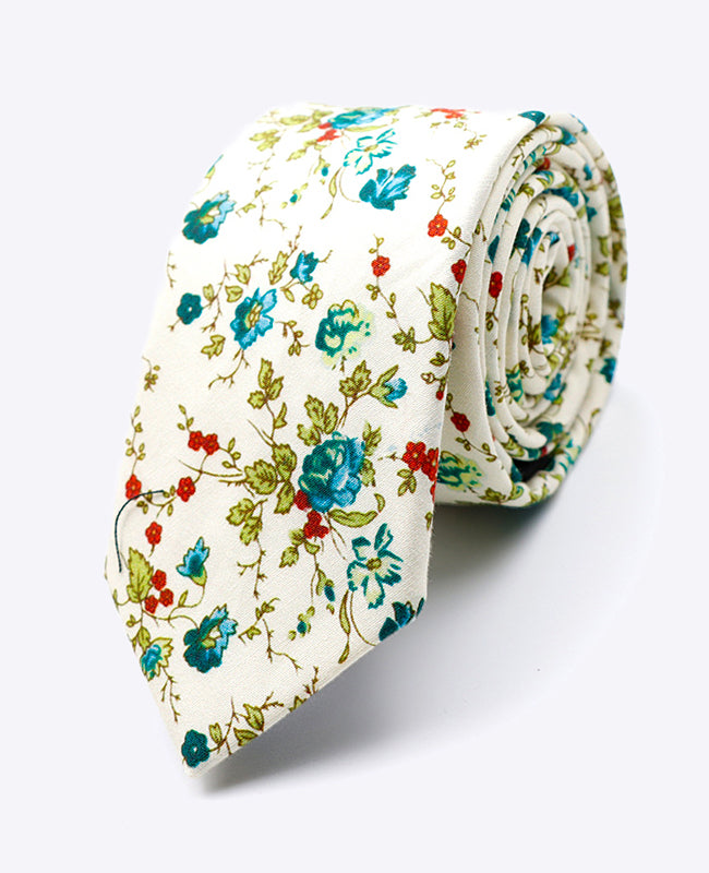 Kravata Liberty Bílý č.9 Pánský v Bavlně | Charles - Unipap's