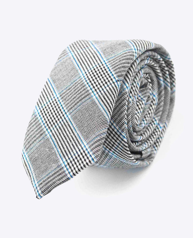 Kravata Tartan Šedá č. 1 Pánská z Bavlny | Marcel - Unipap's
