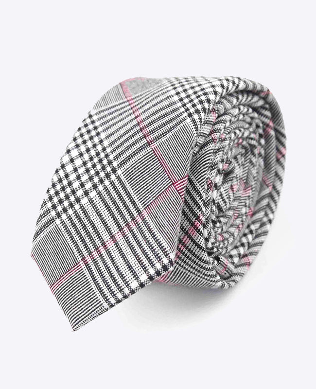 Kravata Tartan Šedý č. 3 Pánská v Bavlně | Marcel - Unipap's