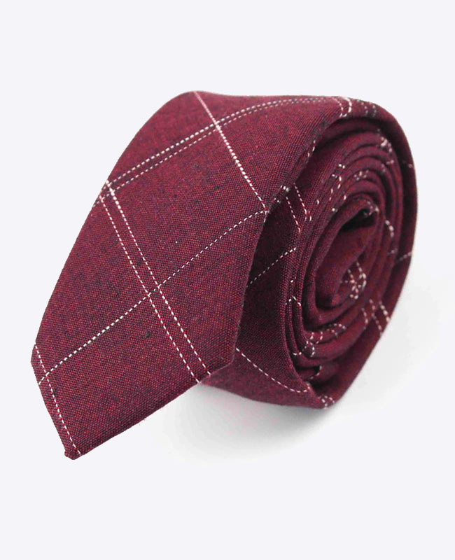 Kravata Tartan Červená Pánská Bavlněná | Marcel - Unipap's