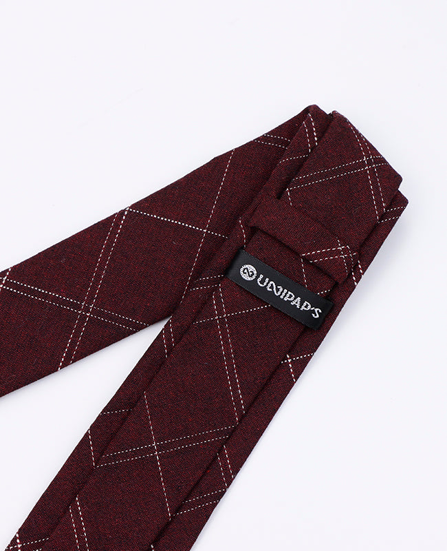 Kravata Tartan Červená Pánská Bavlněná | Marcel - Unipap's