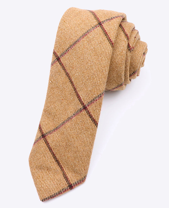 Kravata Tartan Hnědá č.1 Pánská z Vlny | Nobert - Unipap's