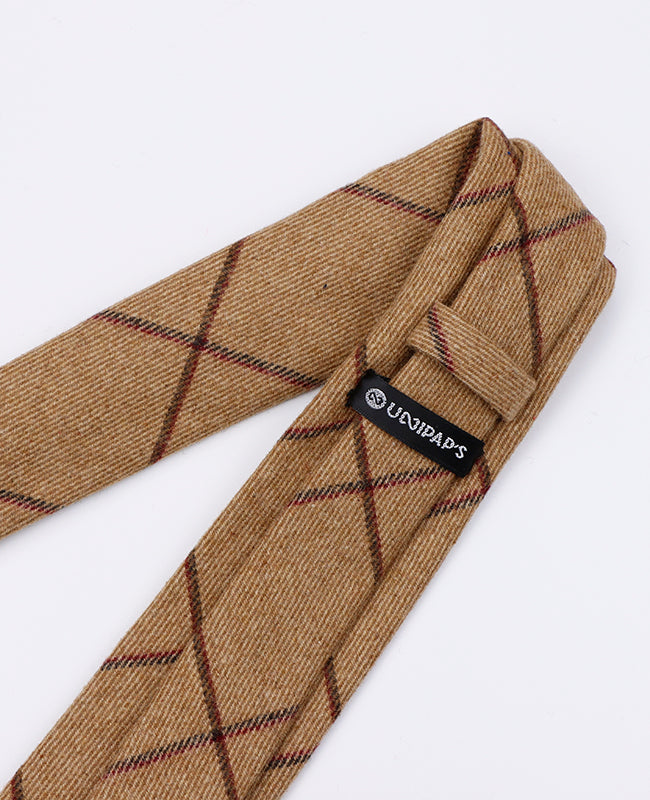 Kravata Tartan Hnědá č. 1 Pánská z Vlny | Nobert - Unipap's