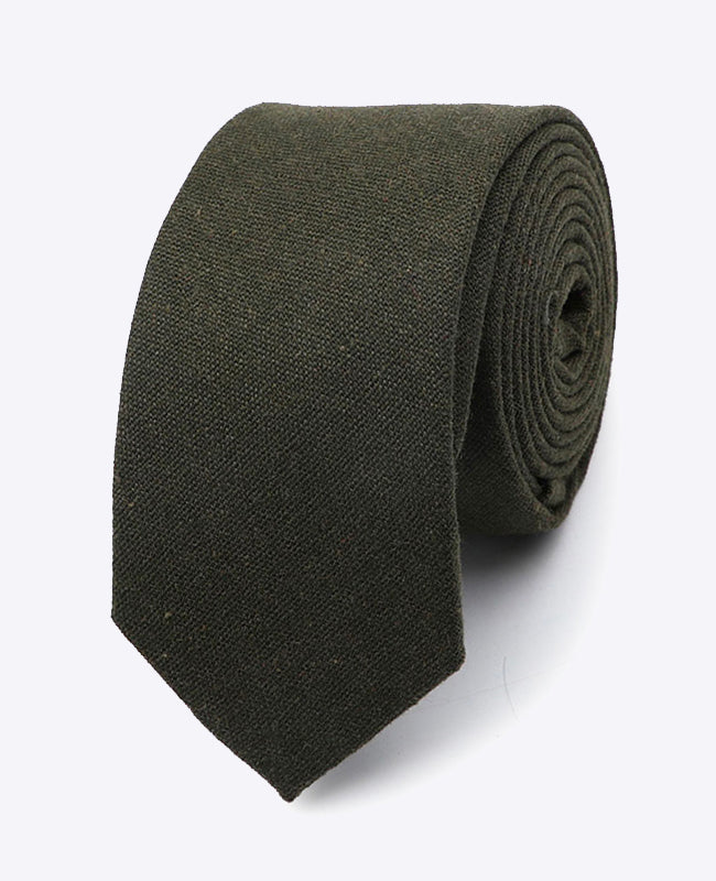 Kravata Zelená č. 1 Pánská z Lnu «Basile»