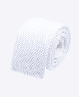 Kravata Bílá Pánská Pletená «Léon»