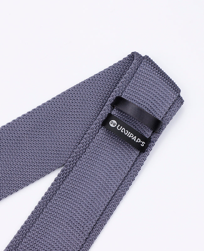 Šedá pánská kravata pletená «Léon»