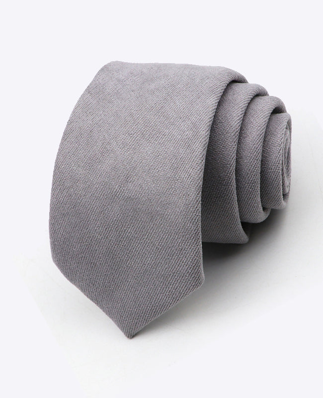 Cravate Gris n°1 Homme en Effet Velours «Simon»