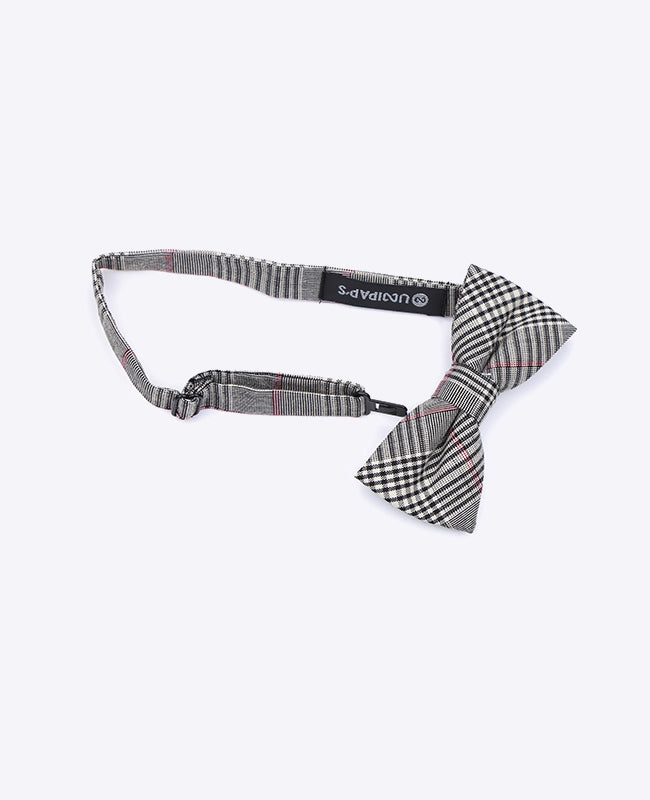 Motýlek Tartan Šedý č. 3 Dětský z Bavlny «Marcel»