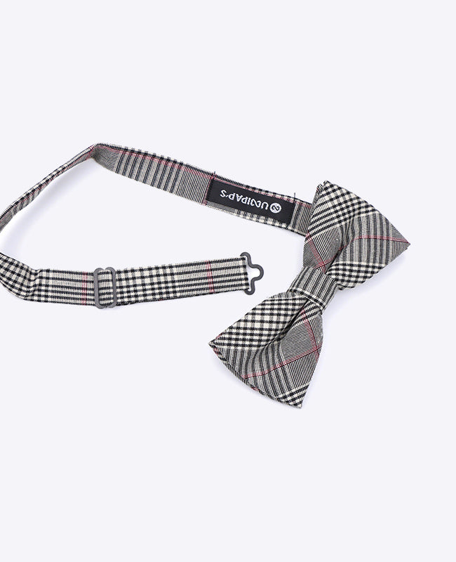 Motýlek Tartan Šedý č.3 pro muže z bavlny «Marcel»