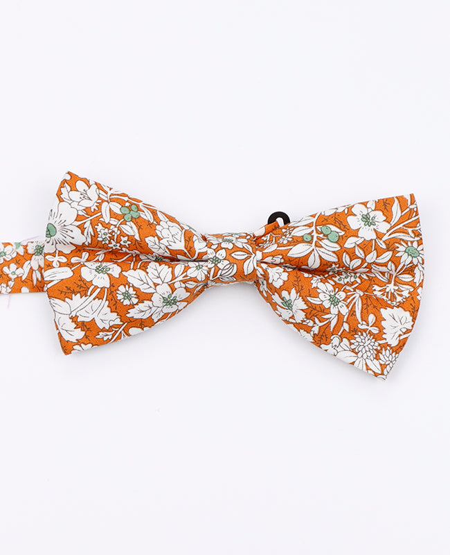 Noeuds Papillon Liberty Orange Père & Fils en Coton «Clovis»