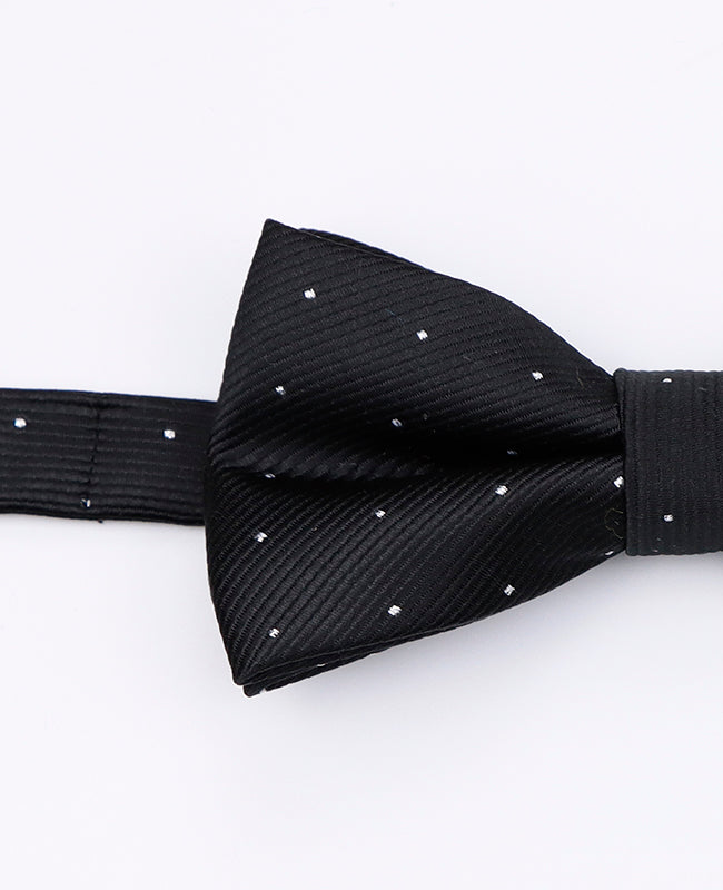 Motýlek černý puntíkovaný pánský polyester «Georges»