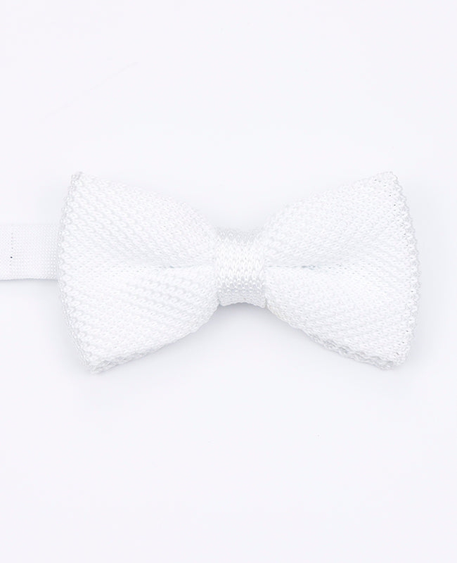 Motýlek Bílý Pánský v Pletenině „Léon"