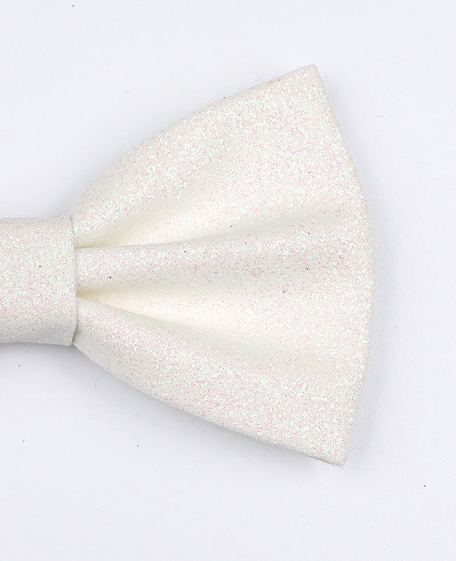 Motýlek s flitry bílý pánský z polyesteru «Olive»