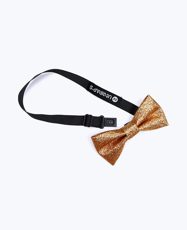 Motýlek se zlatými flitry č.2 pro děti z polyesteru «Olive»