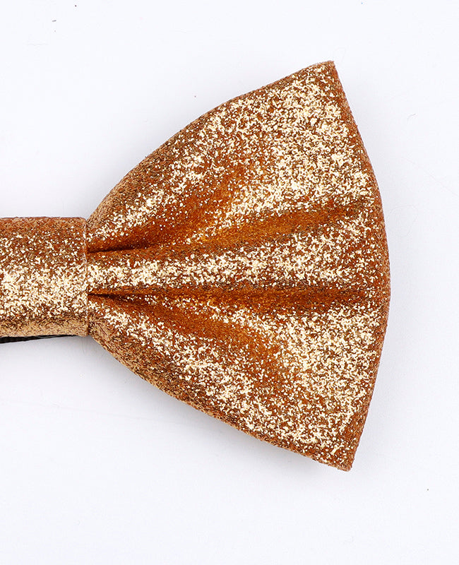 Pánský zlatý třpytivý motýlek č. 2 z polyesteru «Olive»