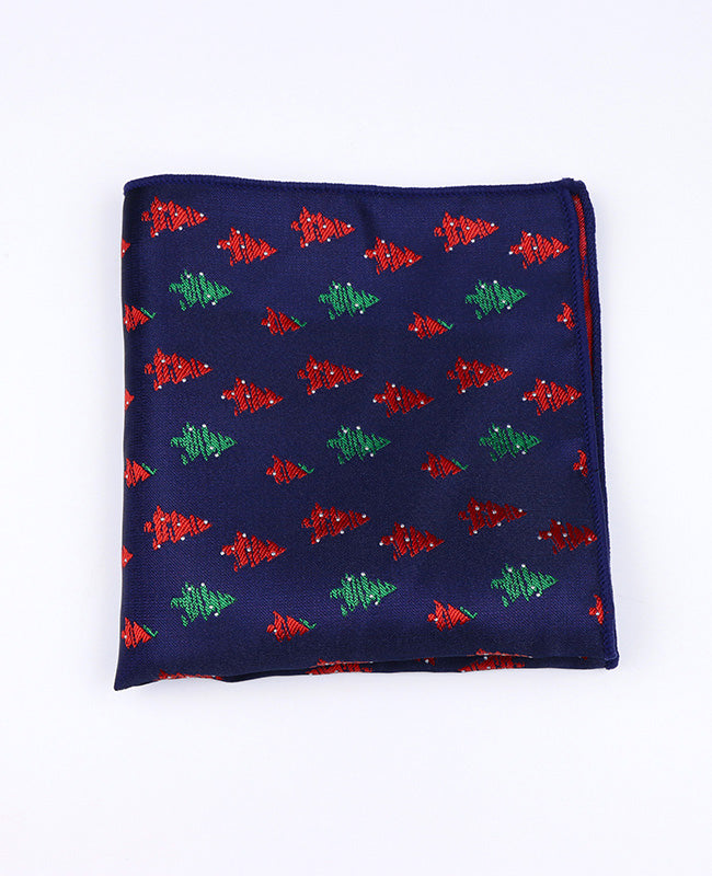 Vánoční kapesníček do saka Modrý č.2 z Polyesteru «Christmas»