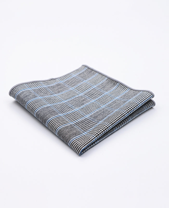 Kapesníček do Saka Tartan Šedý č. 1 z Bavlny | Marcel - Unipap's