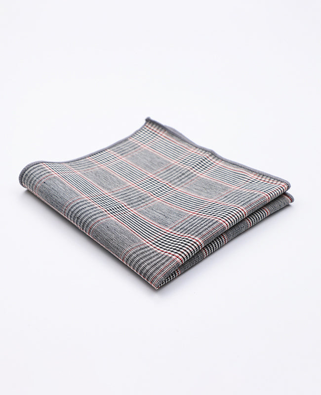 Kapesníček do saka Tartan Šedý č. 2 z bavlny | Marcel - Unipap's