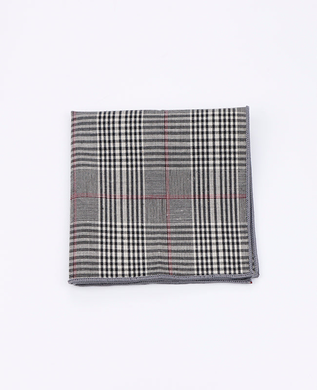 Kapesníček do Saka Tartan Šedý č.2 v Bavlně | Marcel - Unipap's