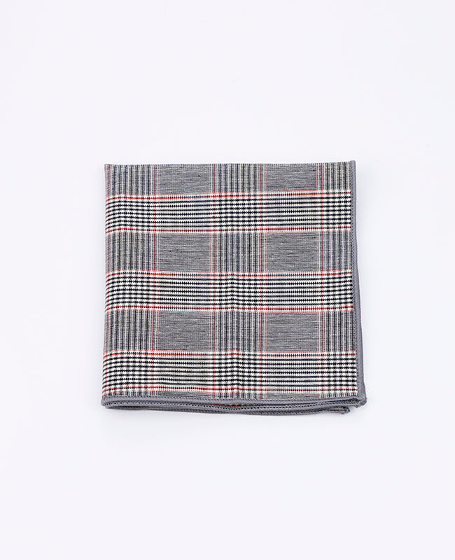 Kapesníček do Saka Tartan Šedý č.3 z Bavlny | Marcel - Unipap's