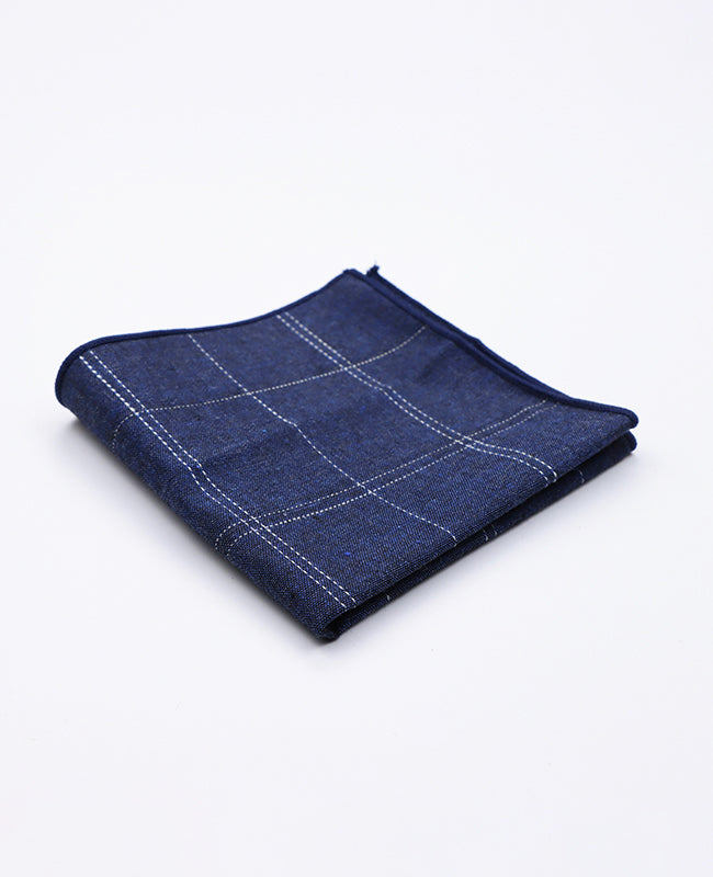 Kapesníček do Saka Tartan Modrý z Bavlny | Marcel - Unipap's
