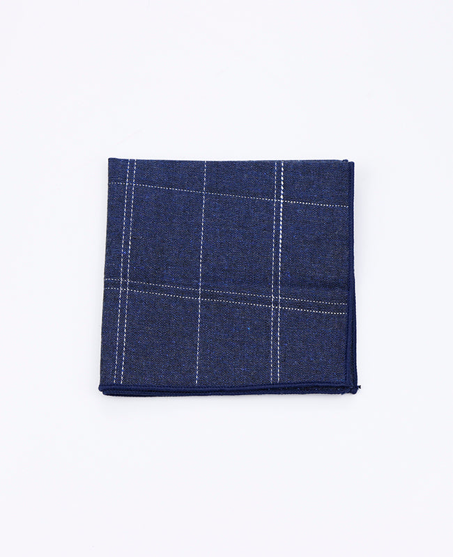 Kapesníček do saka Tartan Modrý v bavlně | Marcel - Unipap's