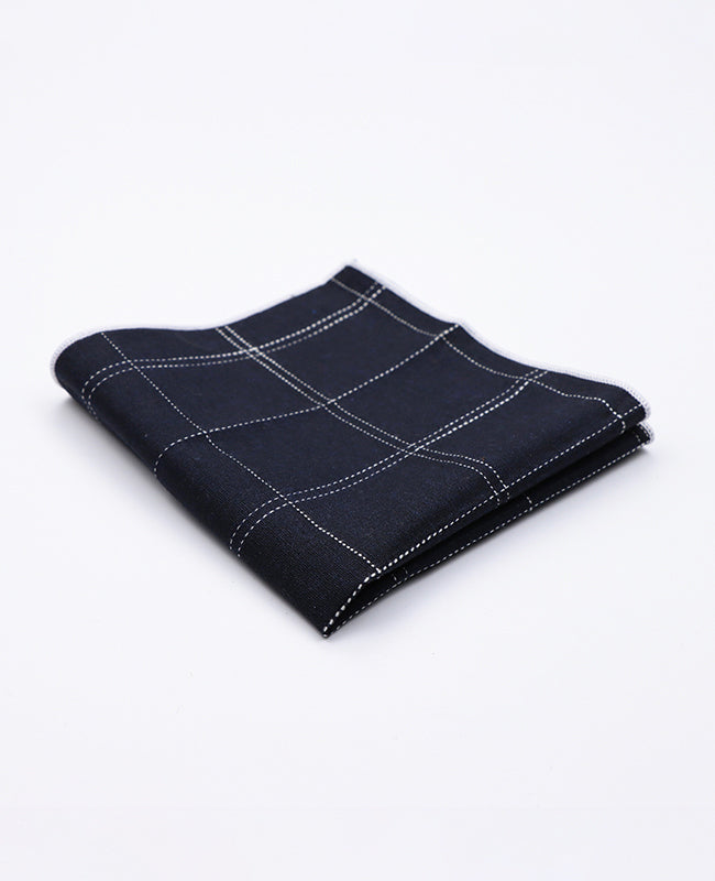 Kapesníček do saka Tartan Černý č.1 z Bavlny | Marcel - Unipap's