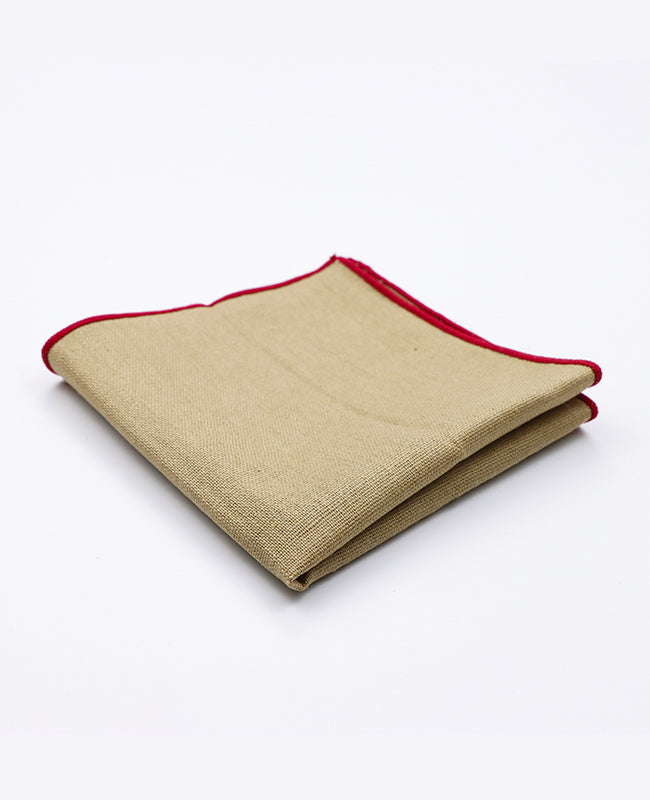 Kapesníček do Saka Béžový č.1 Lněný | Basile - Unipap's