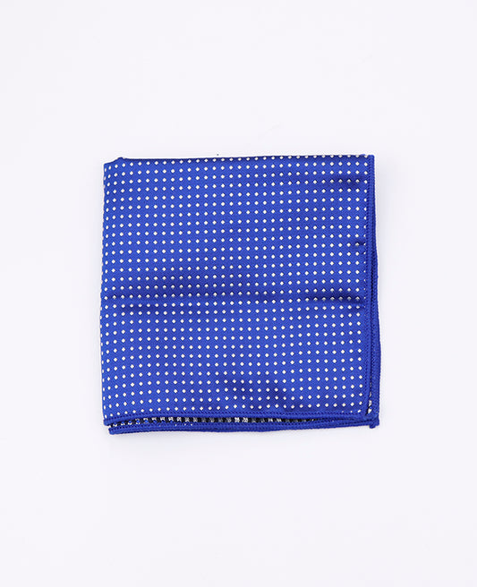 Pochette de Costume Bleu n°5 à Pois en Polyester «Louis»